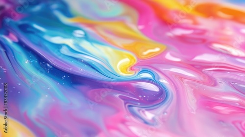 Wallpaper Mural Mesmerizing footage of rainbow paint swirling in a liquid marble style, forming a dynamic and vibrant background for creative work Torontodigital.ca