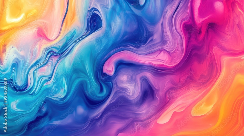 Vibrant and colorful rainbow liquid marble effect, swirling to create a high-quality dynamic background, perfect for creative projects Vibrant and colorful rainbow liquid marble effect, swirling to create a high-quality dynamic background, perfect for creative projects
