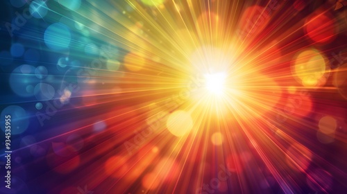 glowing abstract sun burst with digital lens flare.can your adjust the color of the light rays using adjustment layer like Gradient Selective Color, and create sunlight, optical flare. 