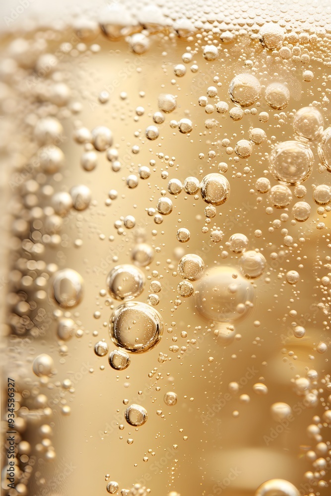 Champagne bubbles close-up in a minimalist setting AI generated illustration Champagne bubbles close-up in a minimalist setting AI generated illustration