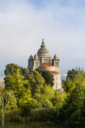 Portugal, Viana do Castelo. Sanctuary of the Sacred Heart on the Monte de Luzia, Mount of Saint Lucy. photo