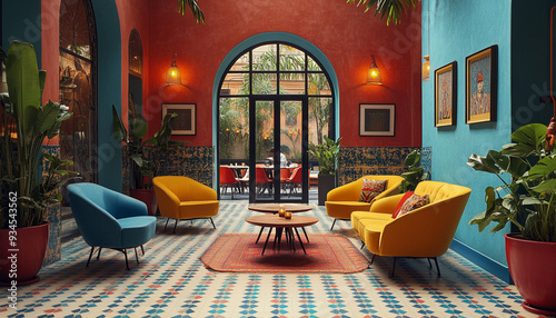 French Bohemian Hotel Lobby Elegant and Eclectic 