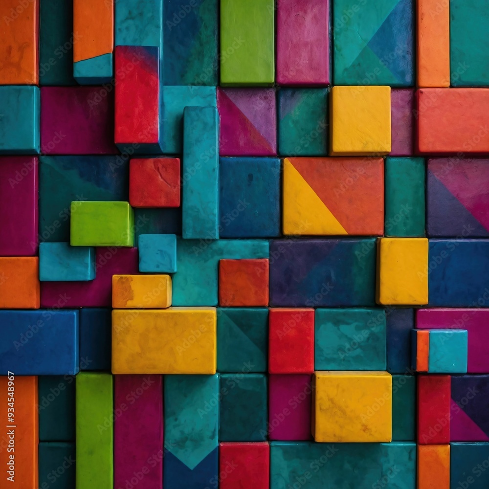 Colorful geometric block pattern background Colorful geometric block pattern background