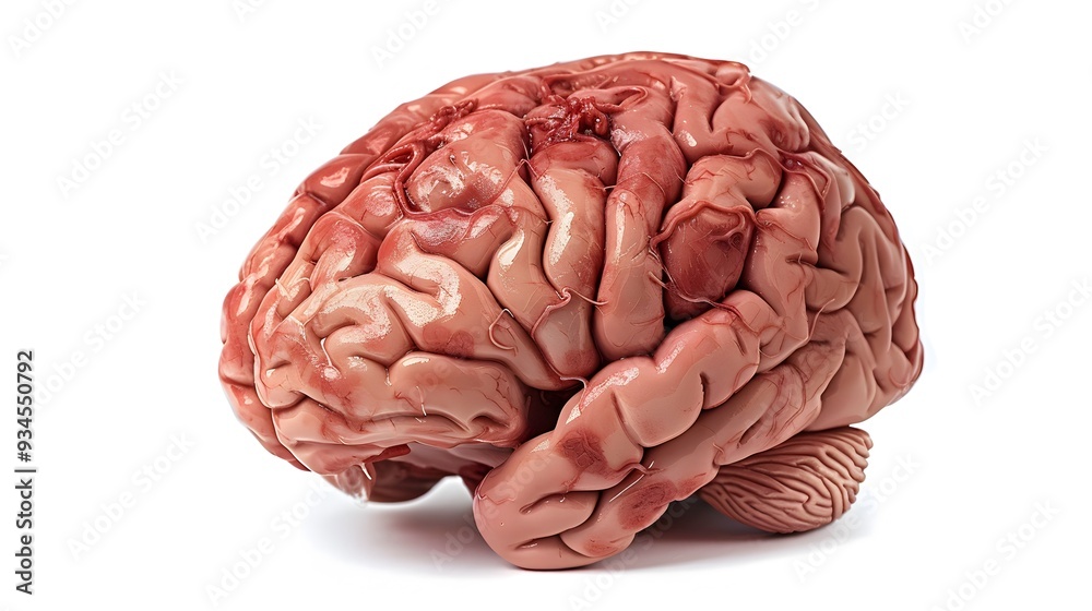 human brain on white background. human brain on white background.