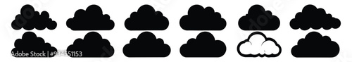 Cloud silhouette set vector design big pack of illustration and icon