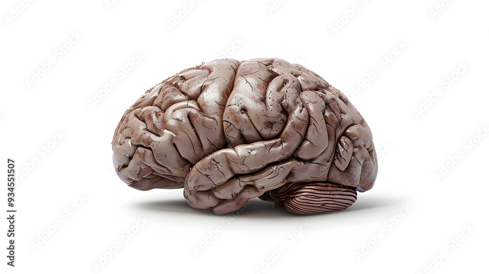 human brain on white background. 
