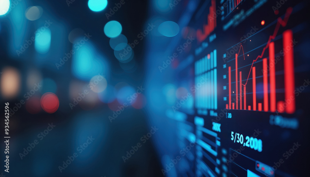 Red and Blue Financial Graph with Data Points: Digital image of a financial graph with red and blue data points, symbolizing market trends and analysis. Red and Blue Financial Graph with Data Points: Digital image of a financial graph with red and blue data points, symbolizing market trends and analysis.
