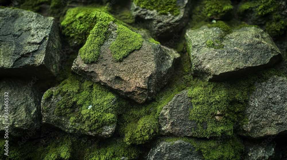 Moss-Covered Stone Texture Background, 4K hyperrealistic photo Moss-Covered Stone Texture Background, 4K hyperrealistic photo