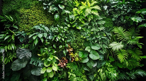 A vibrant green wall adorned with a plethora of lush plants, providing a mesmerizing and natural display of beauty and life 