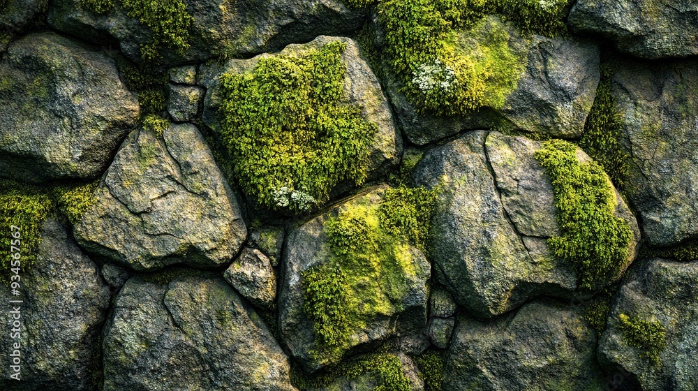 Moss-Covered Stone Texture Background, 4K hyperrealistic photo Moss-Covered Stone Texture Background, 4K hyperrealistic photo