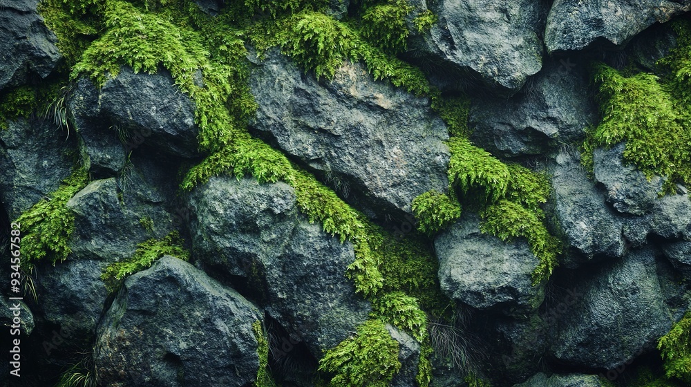Moss-Covered Stone Texture Background, 4K hyperrealistic photo Moss-Covered Stone Texture Background, 4K hyperrealistic photo