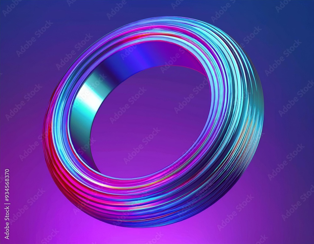 Vibrant iridescent ring with a metallic sheen Vibrant iridescent ring with a metallic sheen