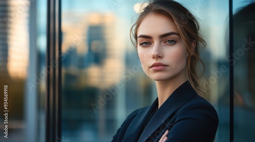 Portrait of a Confident Young Businesswoman in a Suit Standing in Front of a Window Free Download Portrait of a Confident Young Businesswoman in a Suit Standing in Front of a Window - GFXLoad