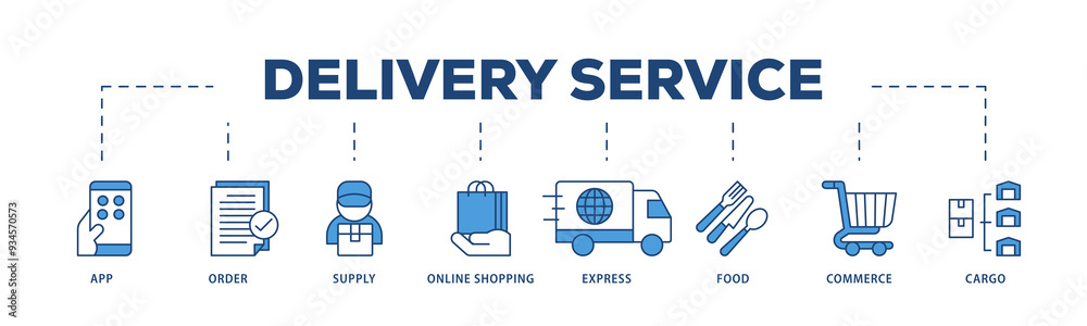 Delivery Operations Icon Delivery service icons process structure web banner illustration of ...