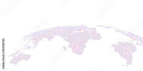 World map concept, artificial intelligence and internet big data, virtual technology