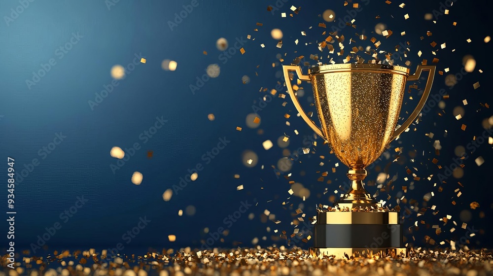 Golden award, glowing confetti with blank text area, flat design illustration Golden award, glowing confetti with blank text area, flat design illustration