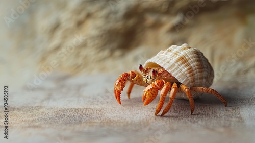 Hermit Crab isolated on paper background photo