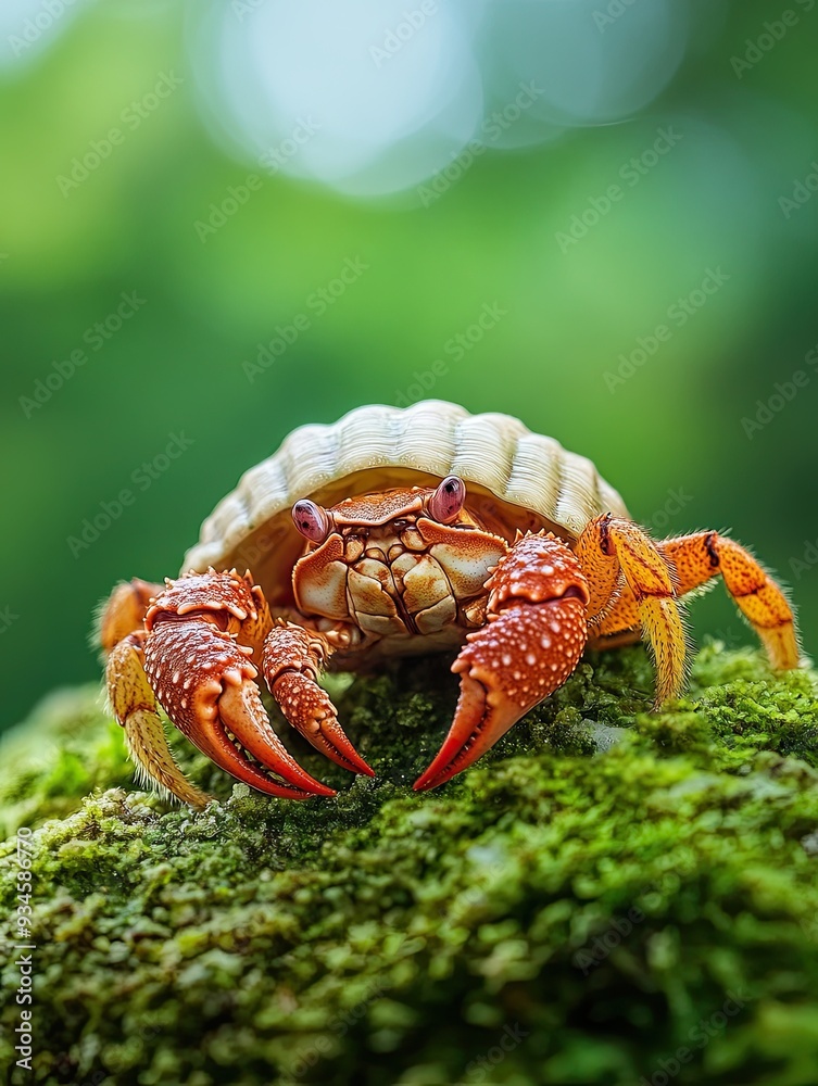 Hermit Crab isolated on spring background Hermit Crab isolated on spring background