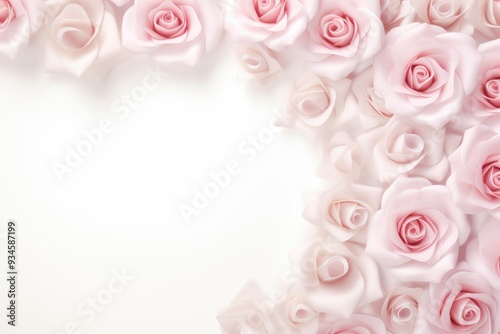 light pink rose with white color background