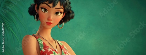 stylish strong animated female character