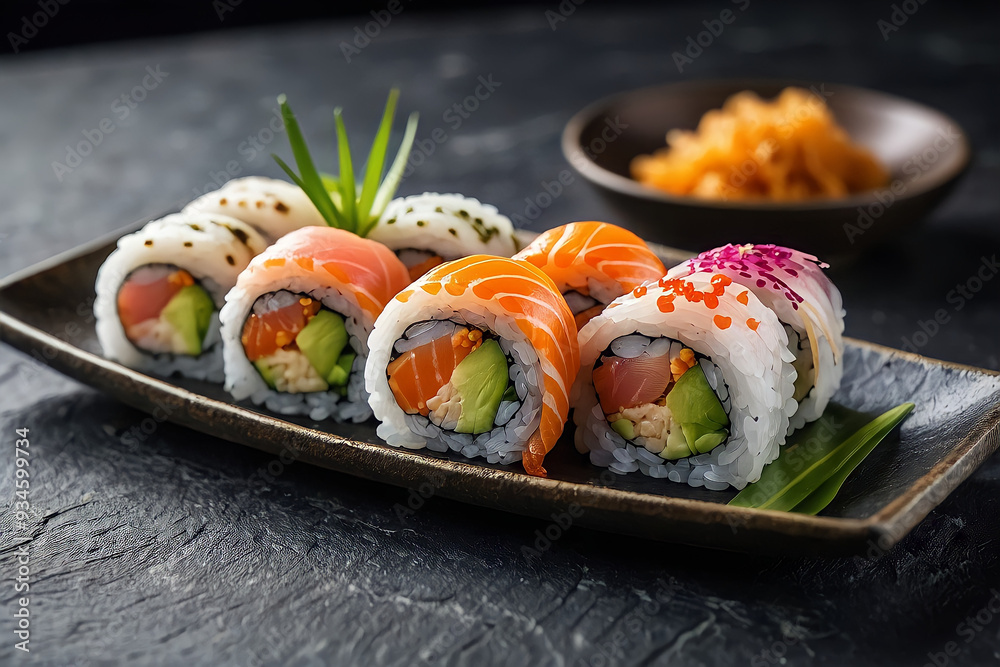 sushi on a plate sushi on a plate