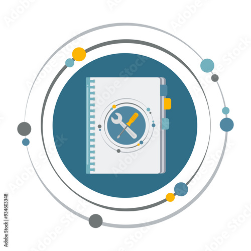 flat design user manual with wrench and screwdriver icon vector illustration