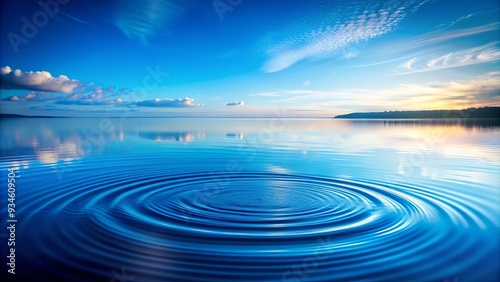 Tranquil water background with gentle ripples and reflections, creating a serene blue nature scene
