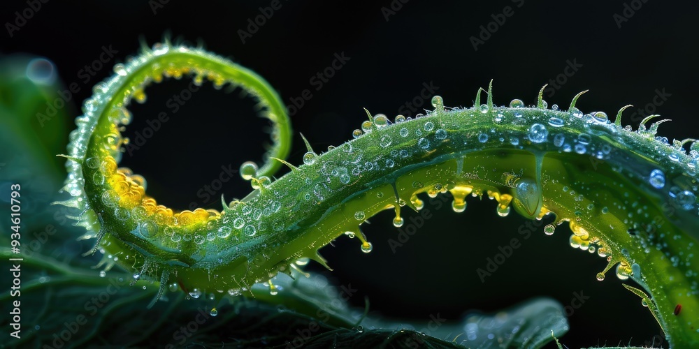 Naklejka premium Curved Deformation of a Cucumber caused by Thrips Infestation