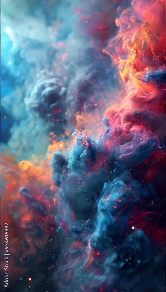 Fototapeta premium colorful background with lot smoke