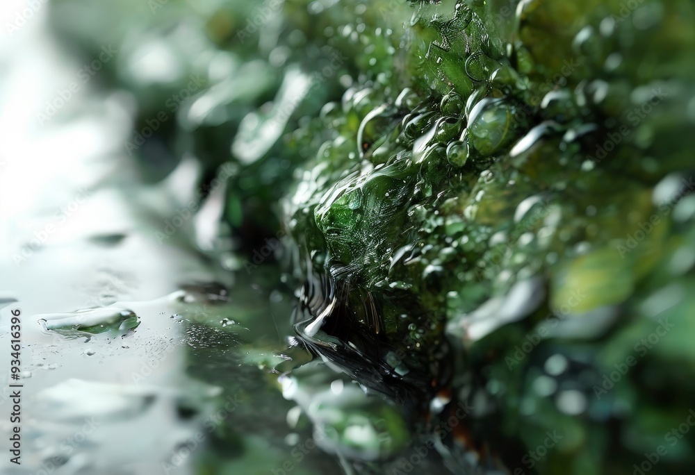 close up green plant with water droplets close up green plant with water droplets