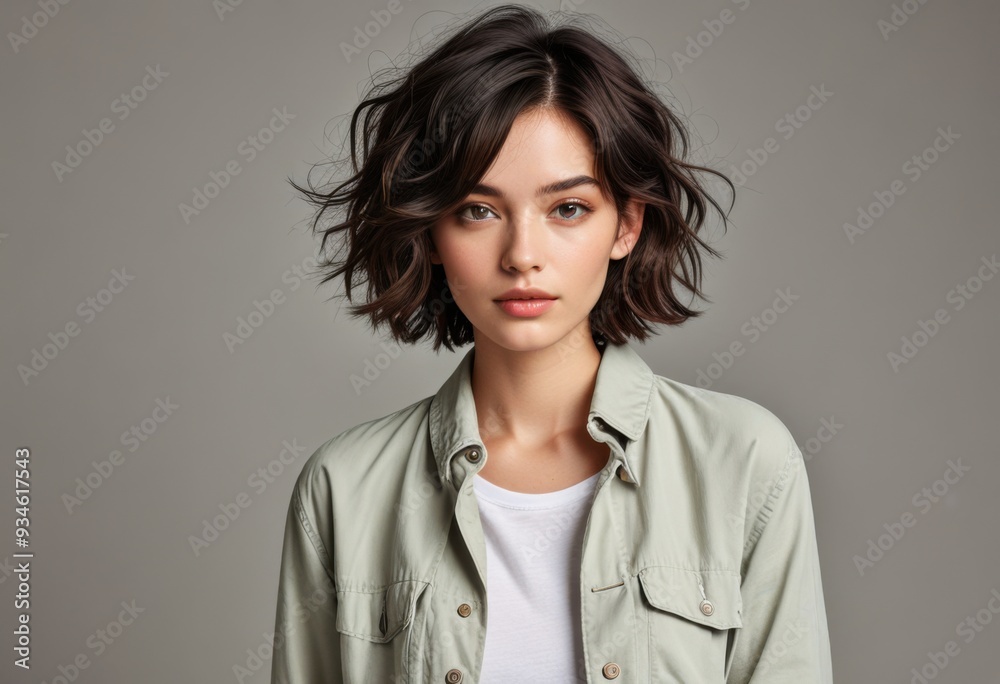 a person with obscured facial features, showcasing stylish hair and casual fashion a person with obscured facial features, showcasing stylish hair and casual fashion