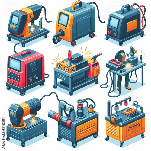 Welding machine vector illustration