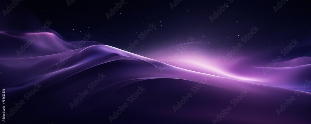 Fototapeta premium purple background with mountain and stars
