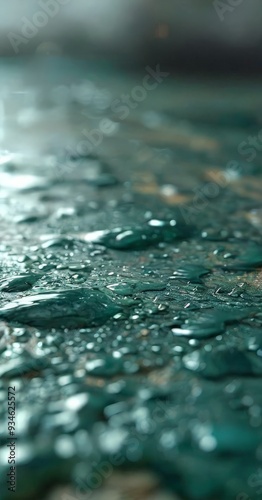 close up green glass table