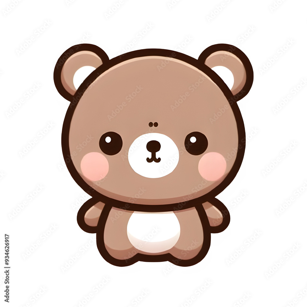 Cartoon style cute bear character. Generative AI Cartoon style cute bear character. Generative AI