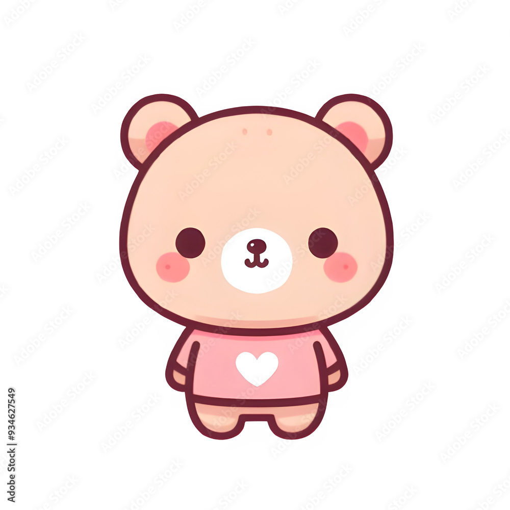 Cartoon style cute bear character. Generative AI Cartoon style cute bear character. Generative AI