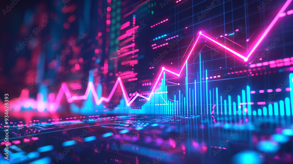 Stock graph and financial chart. Analyze stock market finance volume of stock market with Graph and chart holograph technology. High quality photo Stock graph and financial chart. Analyze stock market finance volume of stock market with Graph and chart holograph technology. High quality photo