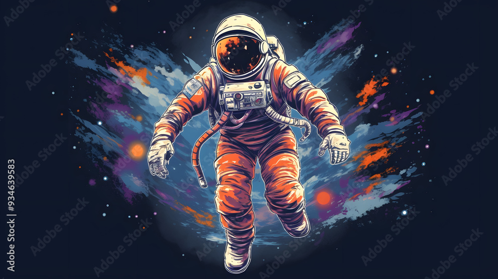 astronot illustration vector style astronot illustration vector style