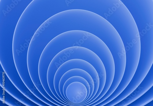Abstract blue spiral vortex background, futuristic 3d render optical art