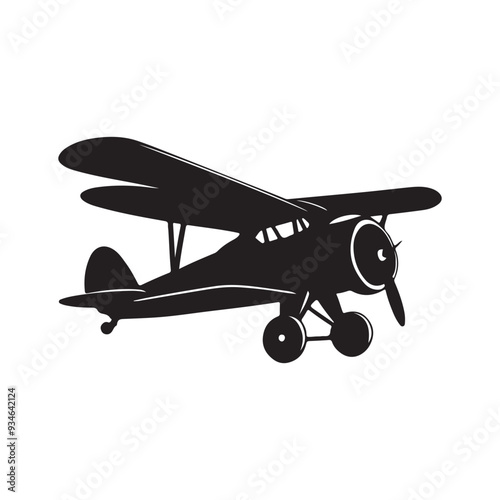 Aircraft silhouette vector with white Background