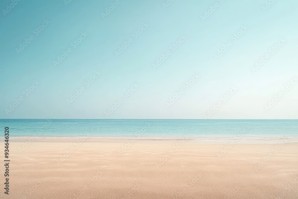 Sandy Beach Captured in a Minimalist Style with a Clear Horizon Sandy Beach Captured in a Minimalist Style with a Clear Horizon