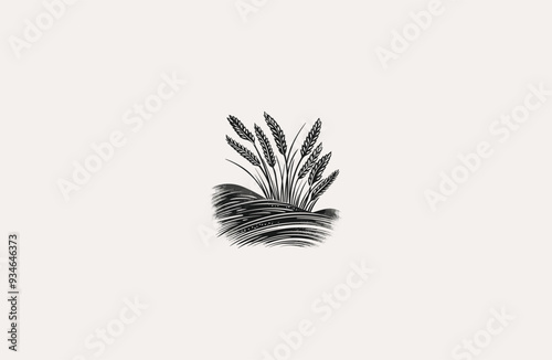 wheat field vintage design vector illustration