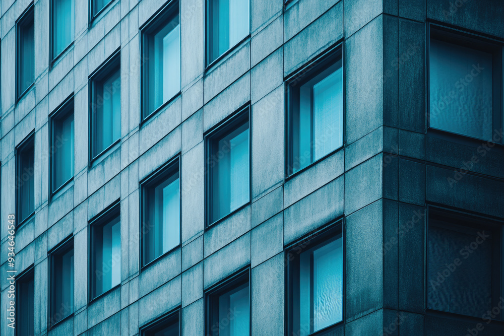 Minimalist Shot of a Series of Identical Windows in a Geometric Pattern Minimalist Shot of a Series of Identical Windows in a Geometric Pattern