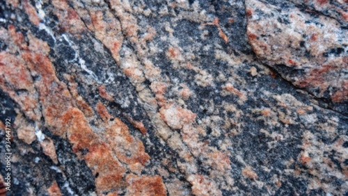 Close-up of a Gray, Pink, and White Granite Rock