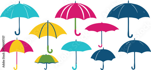 Umbrella vector icon Protection parasol symbol. Rain weather signs. colorful Umbrella vector icon. Rainy icons. Black, flat color vector cartoon illustration isolated on white 