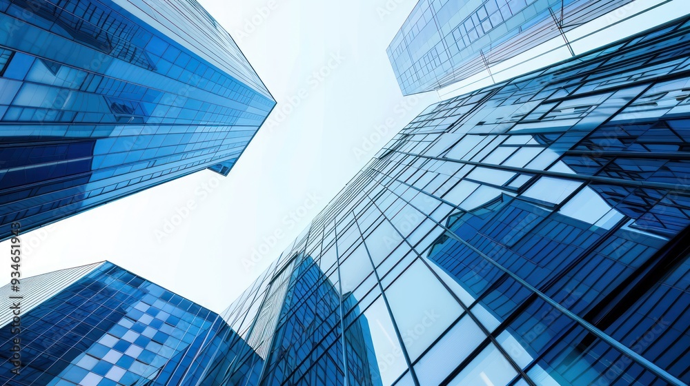 Modern Skyscrapers Against a Blue Sky Modern Skyscrapers Against a Blue Sky