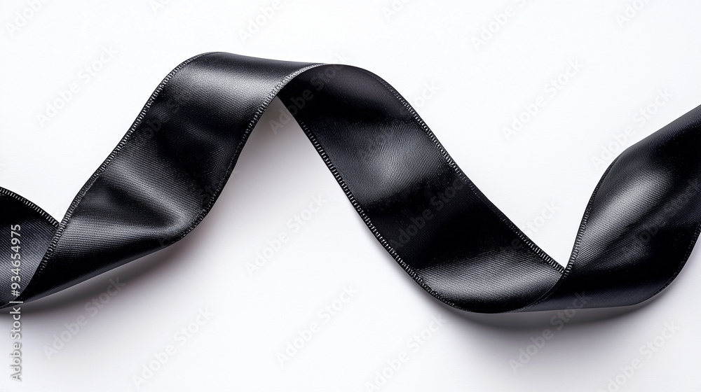 black ribbon, isolated on white background black ribbon, isolated on white background