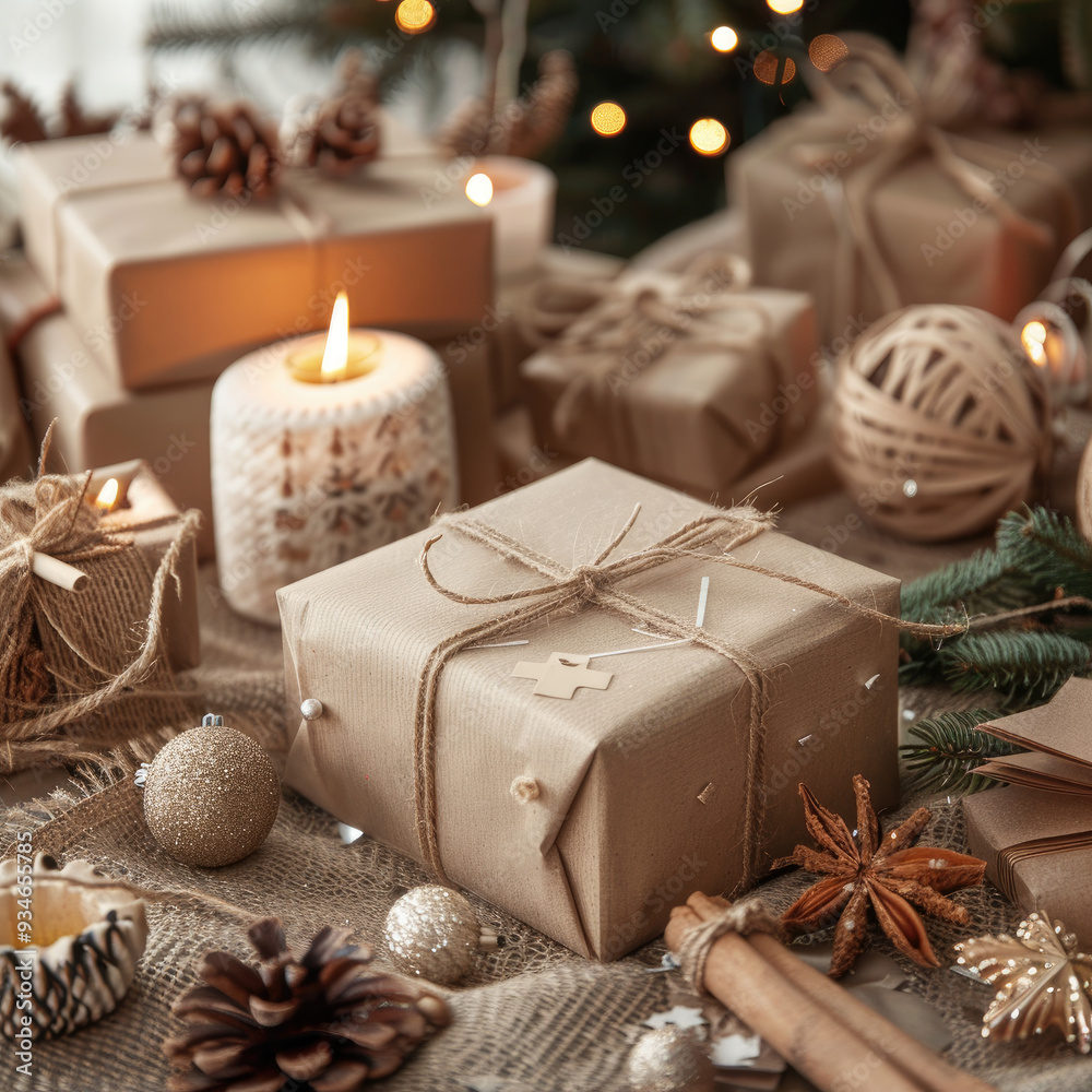 Seasonal Gift Box Made from Recycled Paper with Festive Decorations for Eco-Friendly Gifting Seasonal Gift Box Made from Recycled Paper with Festive Decorations for Eco-Friendly Gifting