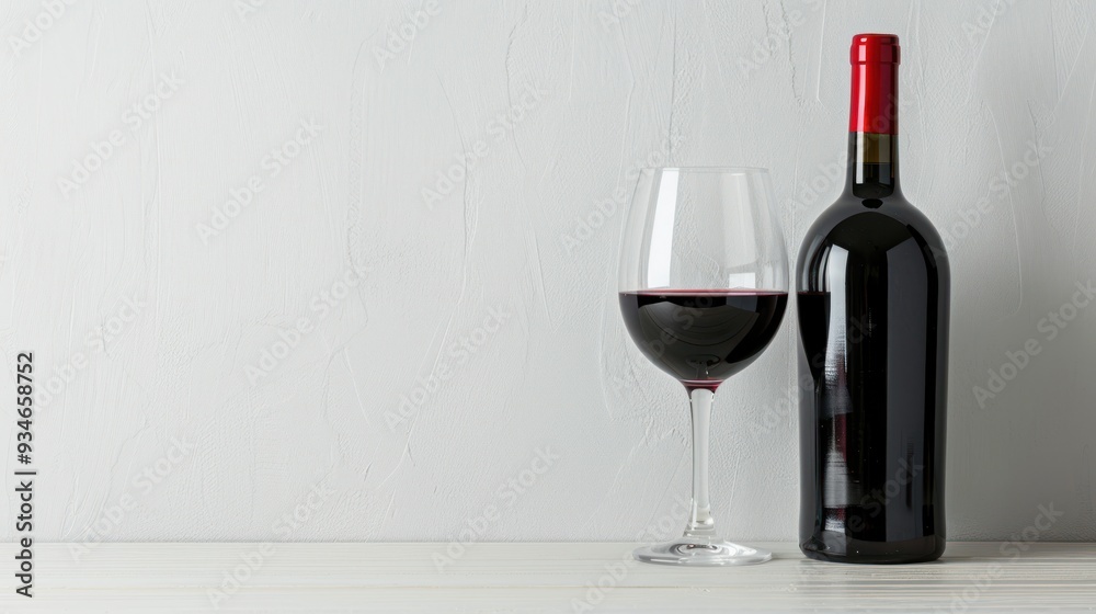 A Bottle of Red Wine and a Glass A Bottle of Red Wine and a Glass