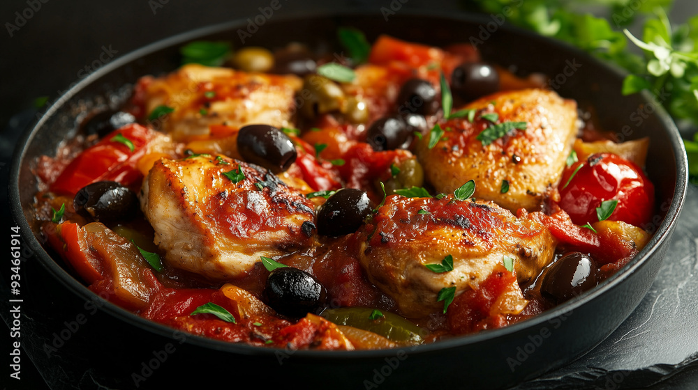 Tender Chicken Cacciatore With Tomatoes and Olives in a Rich Sauce Tender Chicken Cacciatore With Tomatoes and Olives in a Rich Sauce
